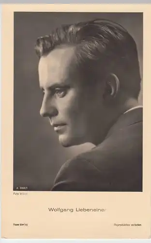 (49533) Foto AK Schauspieler Wolfgang Liebeneiner, Ross Verlag, vor 1945