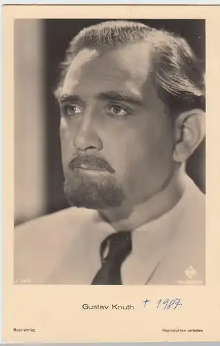 (49528) Foto AK Schauspieler Gustav Knuth, Ross Verlag, vor 1945