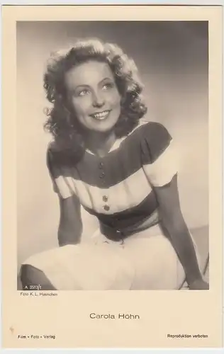 (49523) Foto AK Schauspielerin Carola Höhn, Film Foto Verlag, vor 1945