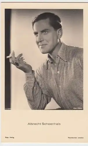 (49516) Foto AK Schauspieler Albrecht Schoenhals, Ross Verlag, vor 1945