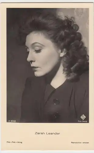 (49512) Foto AK Schauspielerin Zarah Leander, Film Foto Verlag, vor 1945