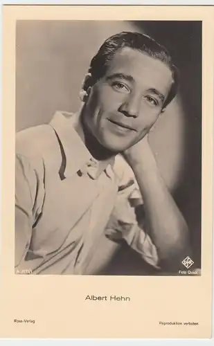 (49489) Foto AK Schauspieler Albert Hehn, Ross Verlag, vor 1945