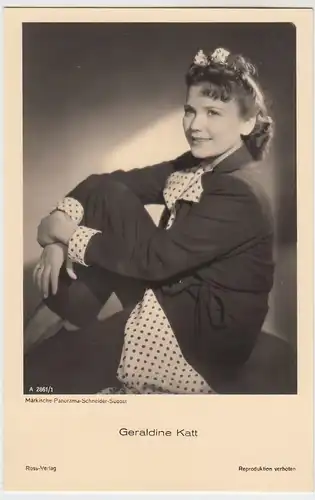 (49488) Foto AK Schauspielerin Geraldine Katt, Ross Verlag, vor 1945
