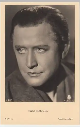 (49483) Foto AK Schauspieler Hans Söhnker, Ross Verlag, vor 1945