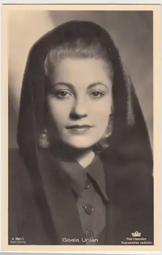 (49470) Foto AK Schauspielerin Gisela Uhlen, Ross Verlag, vor 1945