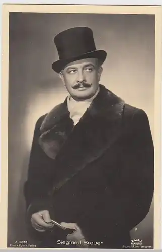 (49459) Foto AK Schauspieler Siegfried Breuer, Film Foto Verlag, vor 1945