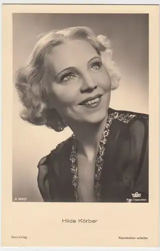 (49458) Foto AK Schauspielerin Hilde Körber, Ross Verlag, vor 1945