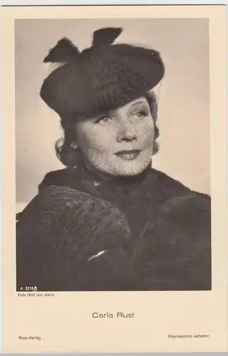 (49455) Foto AK Schauspielerin Carla Rust, Ross Verlag, vor 1945