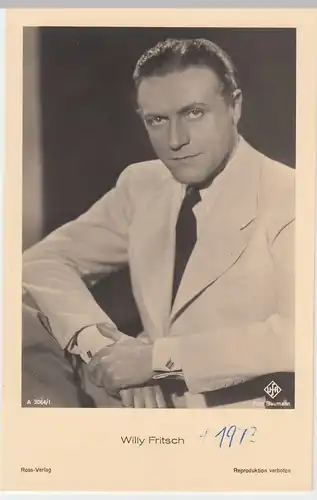 (49452) Foto AK Schauspieler Willy Fritsch, Ross Verlag, vor 1945