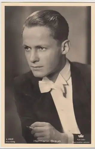 (49451) Foto AK Schauspieler Hermann Braun, Ross Verlag, vor 1945