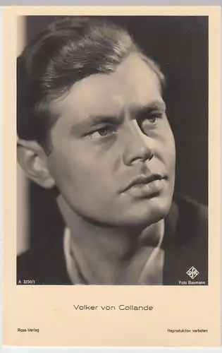 (49448) Foto AK Schauspieler Volker von Collande, Ross Verlag, vor 1945