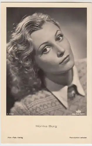 (49445) Foto AK Schauspielerin Monika Burg, Film Foto Verlag, vor 1945