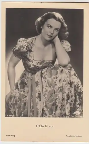 (49425) Foto AK Schauspielerin Hilde Krahl, Ross Verlag, vor 1945