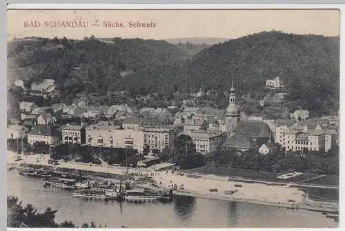 (49420) AK Sächsische Schweiz, Bad Schandau, Gesamtansicht, 1913