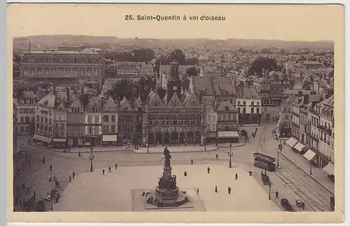 (49395) AK Saint-Quentin, Totale, Blick zum Rathaus, 1914
