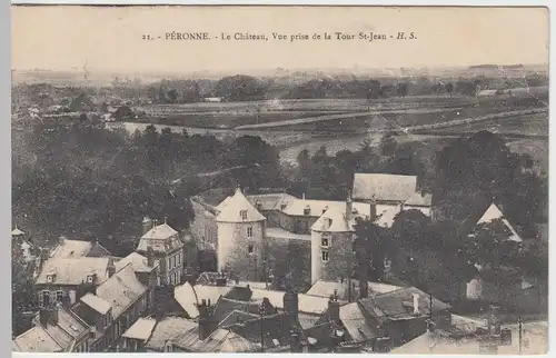 (49392) AK Péronne, Chateau, Vue prise de la Tour St-Jean, 1914