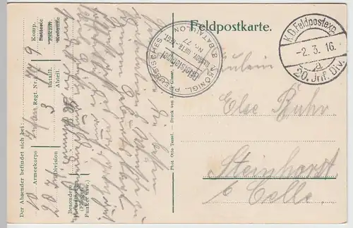 (49388) AK Laon, Blick auf die Kriegslazarette, dt. Feldpostkarte 1916