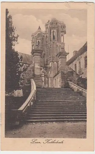 (49385) AK Laon, Kathedrale, Feldpostkarte 1916