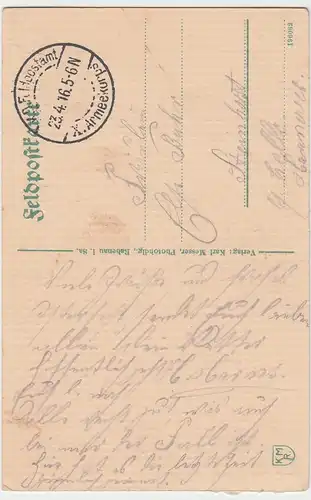 (49385) AK Laon, Kathedrale, Feldpostkarte 1916