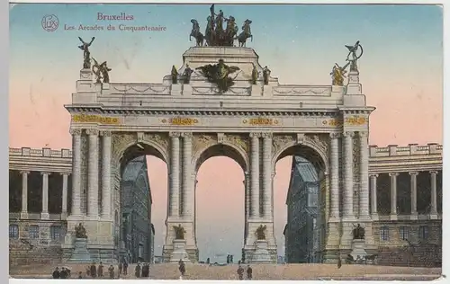 (49373) AK Bruxelles, Brüssel, Les Arcades du Cinquantenaire, Feldpost 1917