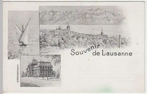 (49361) Künstler AK Herzog: Lausanne, Mehrbildkarte, vor 1945