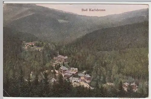 (49328) AK Bad Karlsbrunn (Karlova Studánka), Totale, 1927