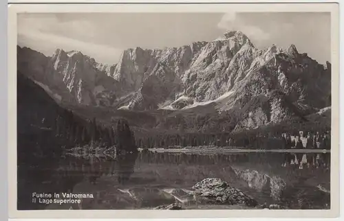 (49298) Foto AK Fusine in Valromana, Il lago superiore, 1929