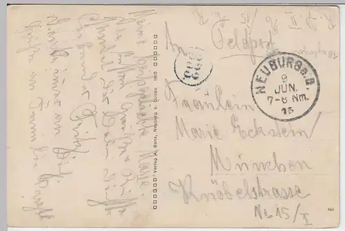 (49241) AK Neuburg a.d. Donau, Schloß, Kaserne, Feldpost 1915