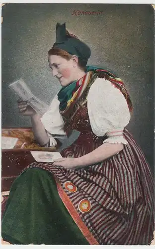 (49107) AK Hanauerin, Hanauer Tracht, Feldpost 1914-18