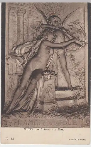 (49100) AK Relief "L'Amour et la Folie" (Boutry) mi. Musée de Lille, 1918