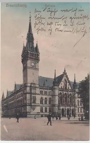 (49079) AK Braunschweig, Rathaus, 1914
