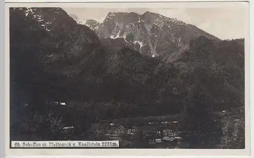 (48922) Foto AK Scheffau am Tennengebirge m. Platteneck u. Knallstein, 1930