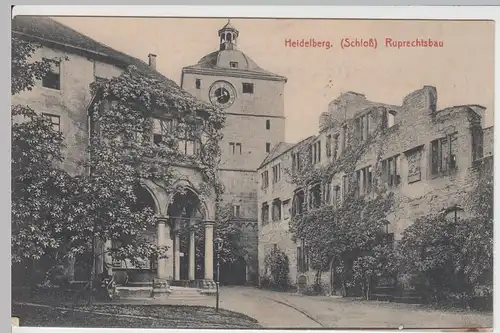 (48856) AK Heidelberg, Schloß, Ruprechtsbau, 1915