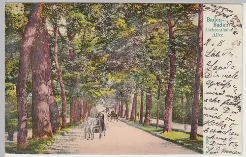 (48841) AK Baden-Baden, Lichtenthaler Allee, 1908