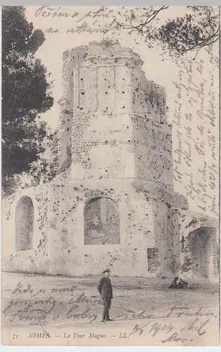 (48784) AK Nimes, La Tour Magne, 1904