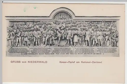 (48694) AK Nationaldenkmal, Niederwald, Kaiserrelief, Hauptrelief, vor 1945