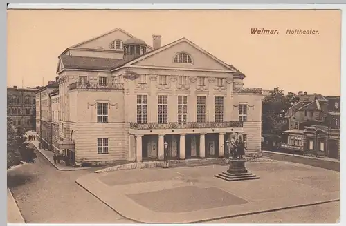 (48642) AK Weimar, Hoftheater, Goethe-Schiller-Denkmal, bis 1918