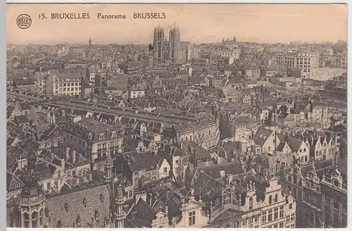 (48624) AK Bruxelles, Brüssel, Panorama mit Kathedrale 1926