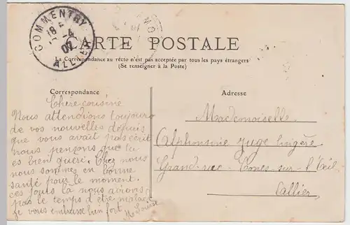 (48614) AK Vichy, Allier, Rue de Paris et la Gare, Bahnhof 1907