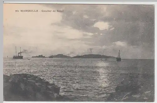 (48613) AK Marseille, Coucher de Soleil, vor 1945
