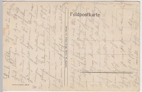 (48612) Feldpostkarte, Saint-Quentin, Picardie, Marktplatz 1914-18