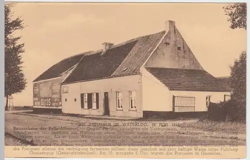 (48611) AK Waterloo, Belgien, Bauernhaus der Belle-Alliance, vor 1945
