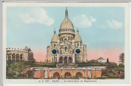 (48604) AK Paris, Sacre-Coeur, mit Glitzer u. Pailletten, Feldpost 1943