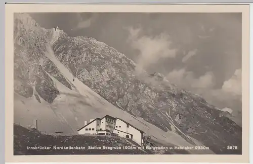 (48573) Foto AK Innsbruck, Nordkettenbahn, Station Seegrube 1932
