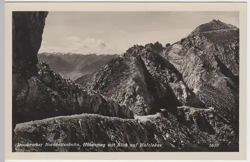 (48572) Foto AK Innsbruck, Nordkettenbahn, Höhenweg, Hafelekarspitze 1932