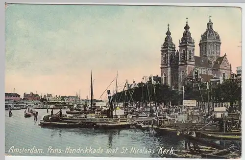 (48523) AK Amsterdam, Prins Hendrikkade, St. Nicolaas Kerk, Schiffe 1911