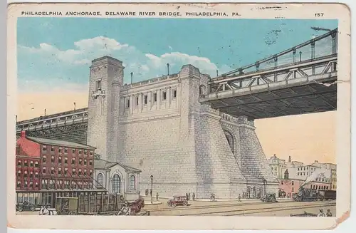 (48519) Künstler AK Philadelphia, PA, Delaware River Bridge 1927
