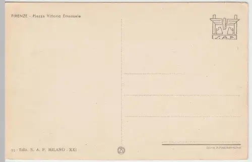 (48485) AK Florenz, Firenze, Piazza Vittorio Emanuele, vor 1945