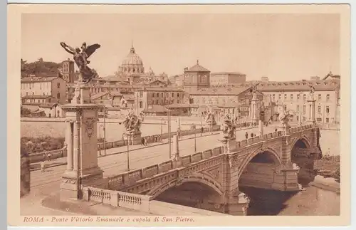 (48475) AK Rom, Roma, Ponte Vittorio Emanuele, Petersdom, vor 1945