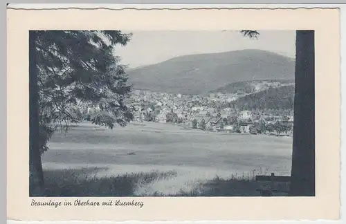 (48324) AK Braunlage, Harz, Panorama mit Wurmberg, vor 1945